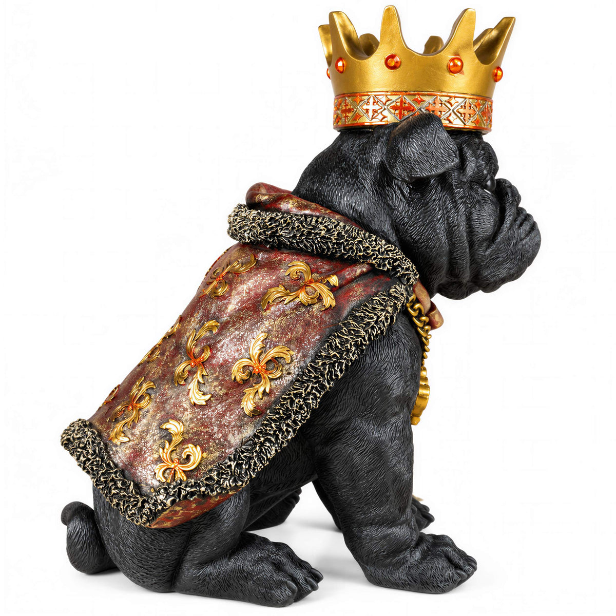 Bulldogge Dekofigur mit Krone – Urban Royals, schwarz oder gold