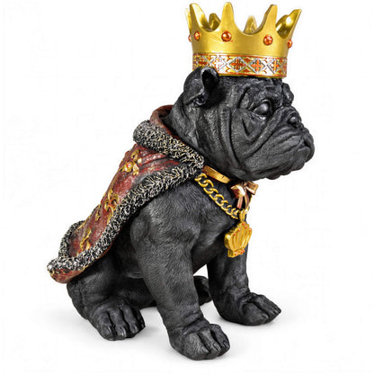 Bulldogge Dekofigur mit Krone – Urban Royals, schwarz oder gold