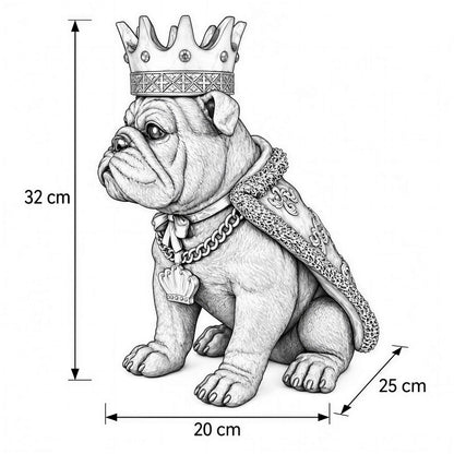 Bulldogge Dekofigur mit Krone – Urban Royals, schwarz oder gold