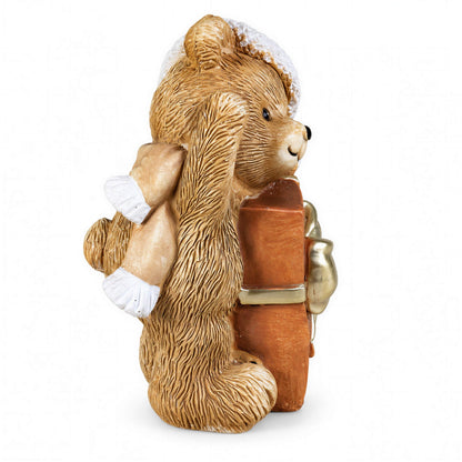 LED Weihnachtsbär Batteriebetriebene Deko Bär Figur für Tisch & Fensterbank