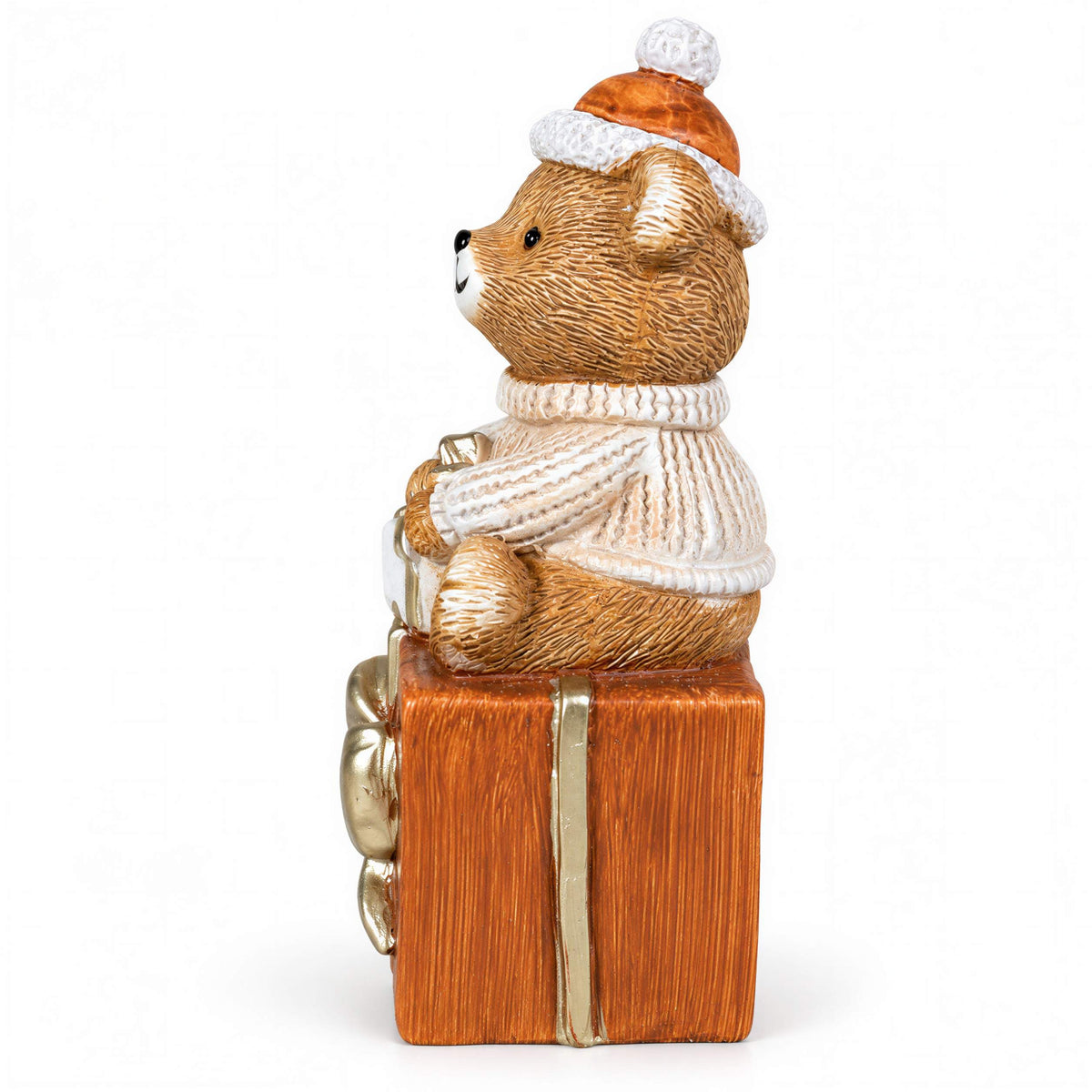 LED Weihnachtsbär Batteriebetriebene Deko Bär Figur für Tisch & Fensterbank