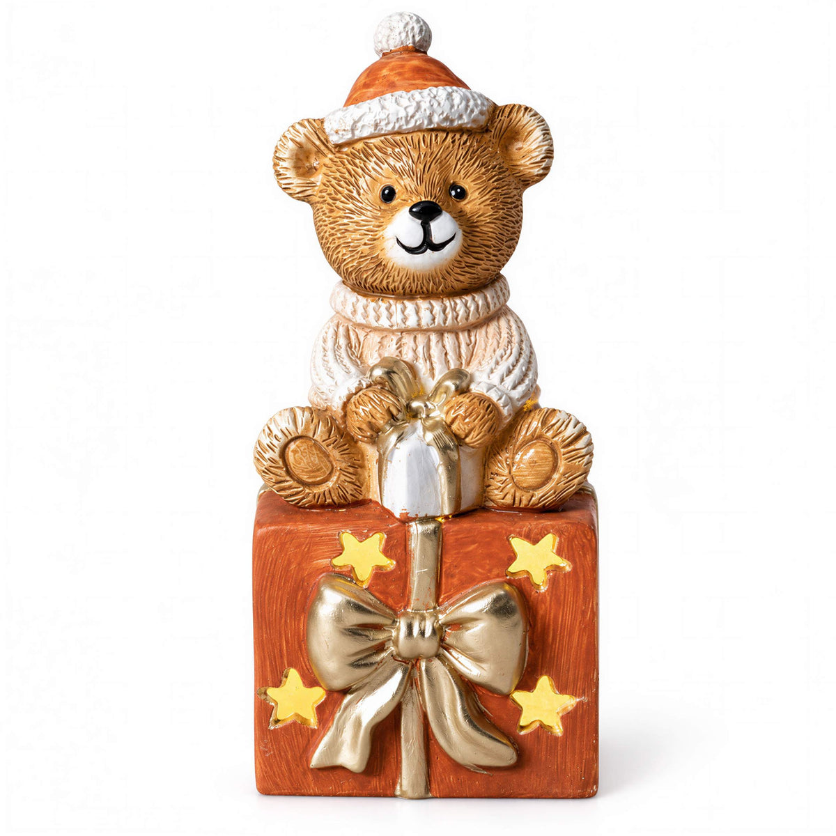 LED Weihnachtsbär Batteriebetriebene Deko Bär Figur für Tisch & Fensterbank