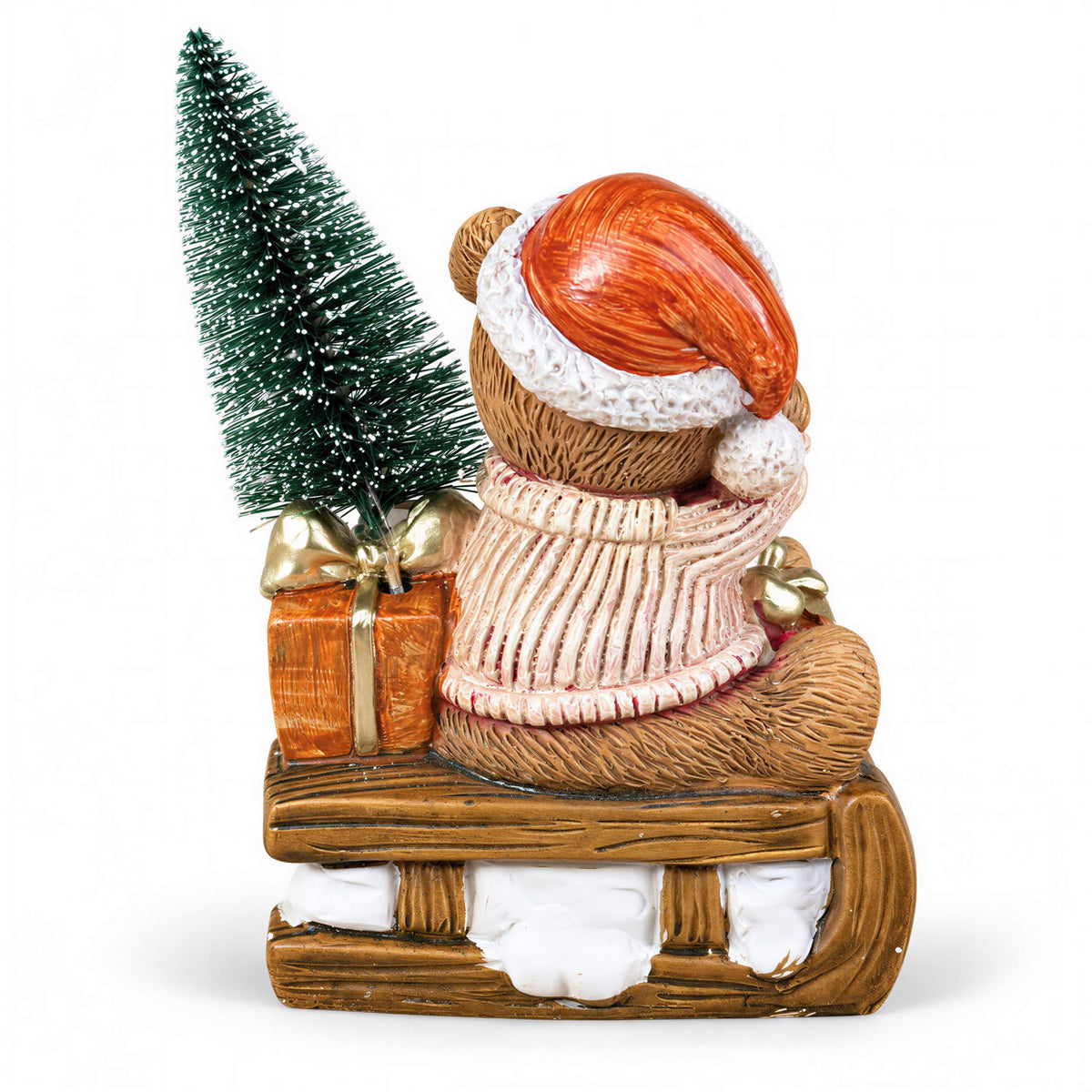 LED Weihnachtsbär Batteriebetriebene Deko Bär Figur für Tisch & Fensterbank