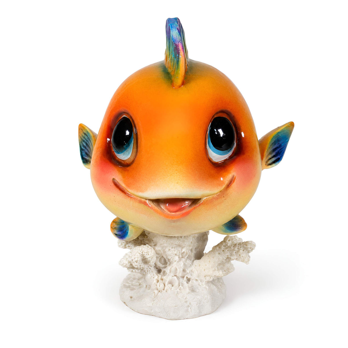 Glänzende Fischfigur GlossiBande in Blau oder Orange – maritime Deko innen & außen