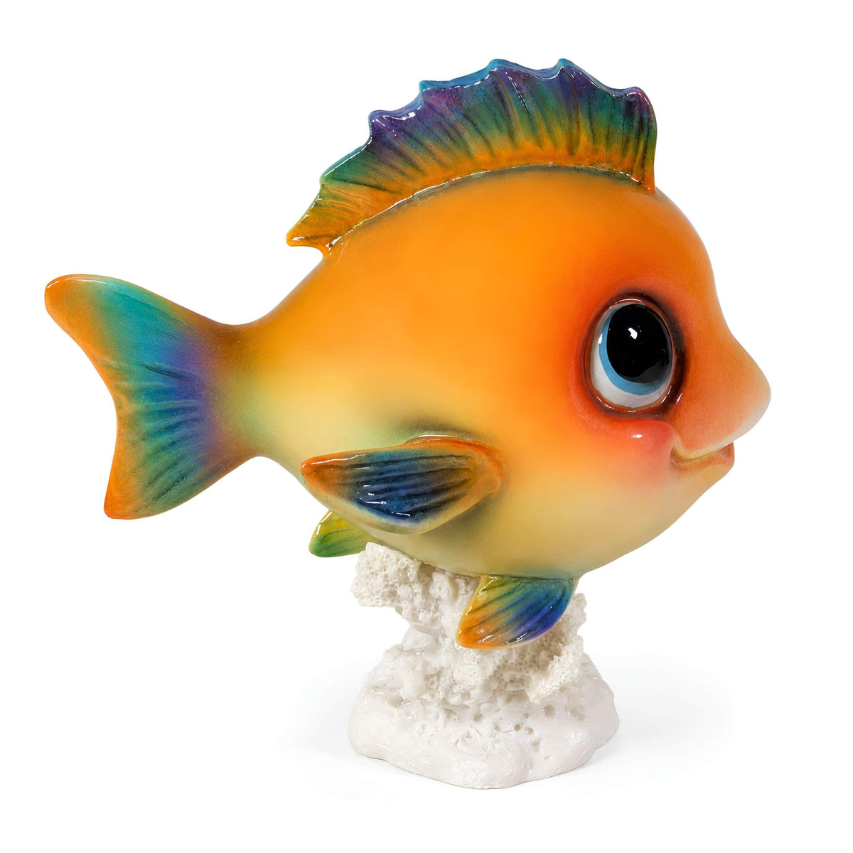 Glänzende Fischfigur GlossiBande in Blau oder Orange – maritime Deko innen & außen