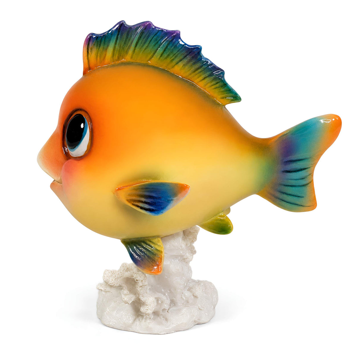 Glänzende Fischfigur GlossiBande in Blau oder Orange – maritime Deko innen & außen