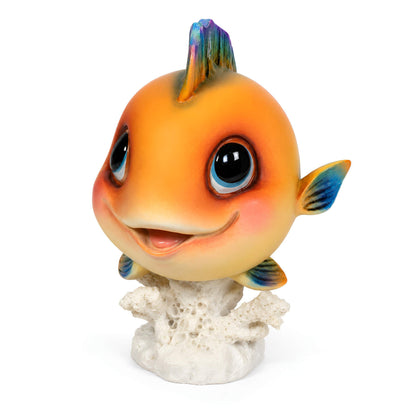 Glänzende Fischfigur GlossiBande in Blau oder Orange – maritime Deko innen & außen