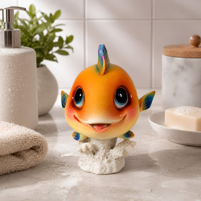 Glänzende Fischfigur GlossiBande in Blau oder Orange – maritime Deko innen & außen