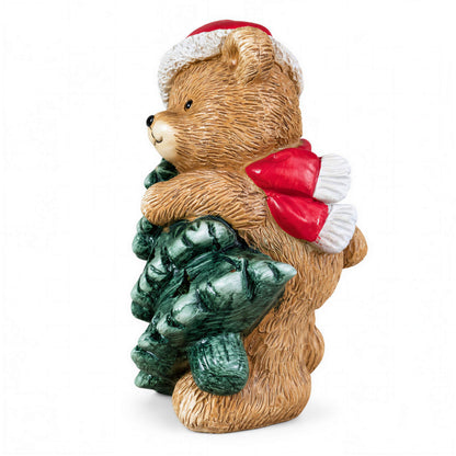 LED Weihnachtsbär Batteriebetriebene Deko Bär Figur für Tisch & Fensterbank