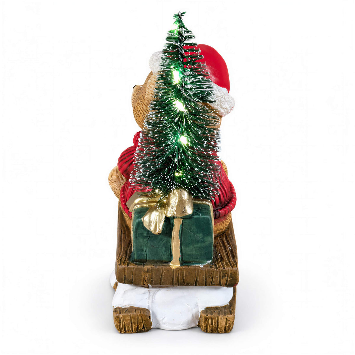 LED Weihnachtsbär Batteriebetriebene Deko Bär Figur für Tisch & Fensterbank