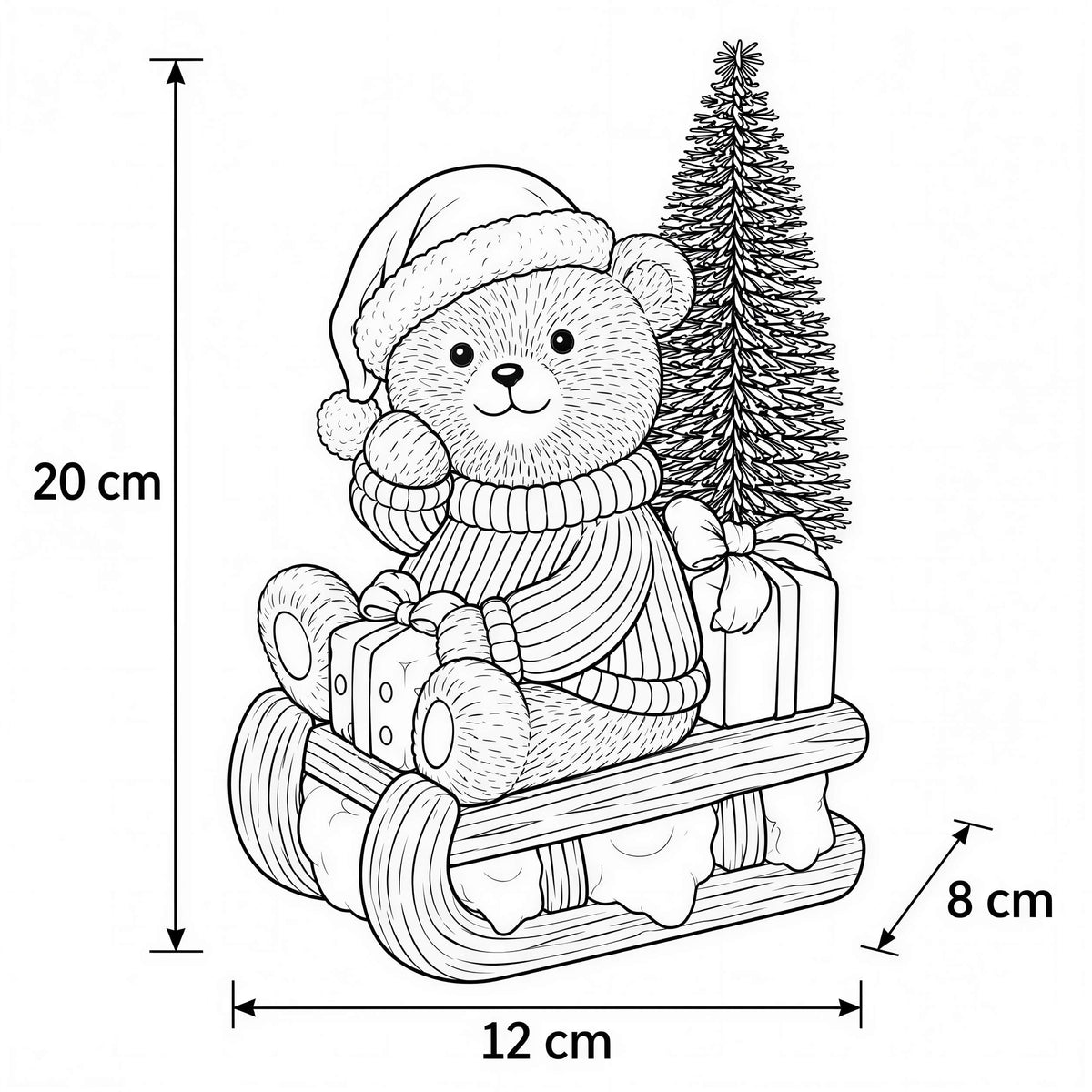 LED Weihnachtsbär Batteriebetriebene Deko Bär Figur für Tisch & Fensterbank