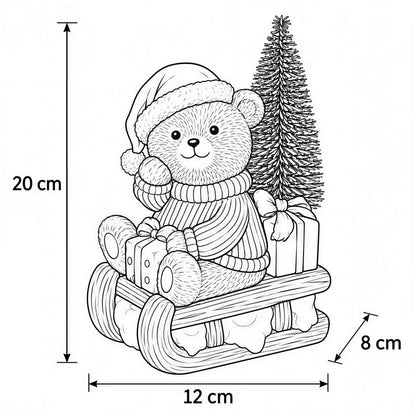 LED Weihnachtsbär Batteriebetriebene Deko Bär Figur für Tisch & Fensterbank