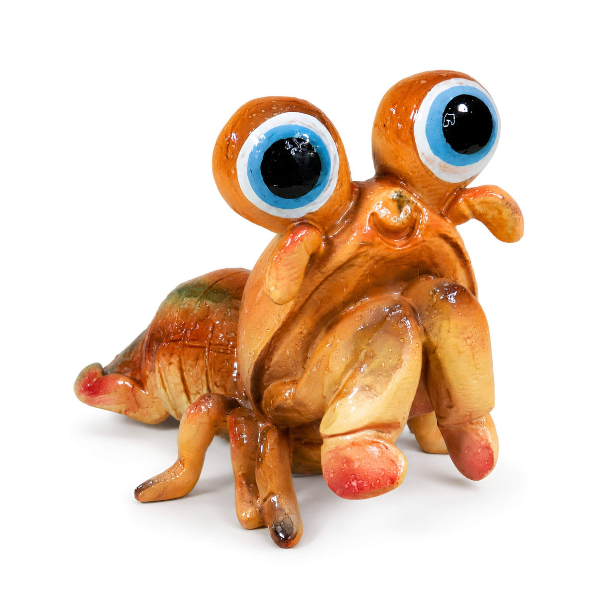 GlossiBande Garnele Figur glänzend Grün & Orange – maritime Deko innen & außen