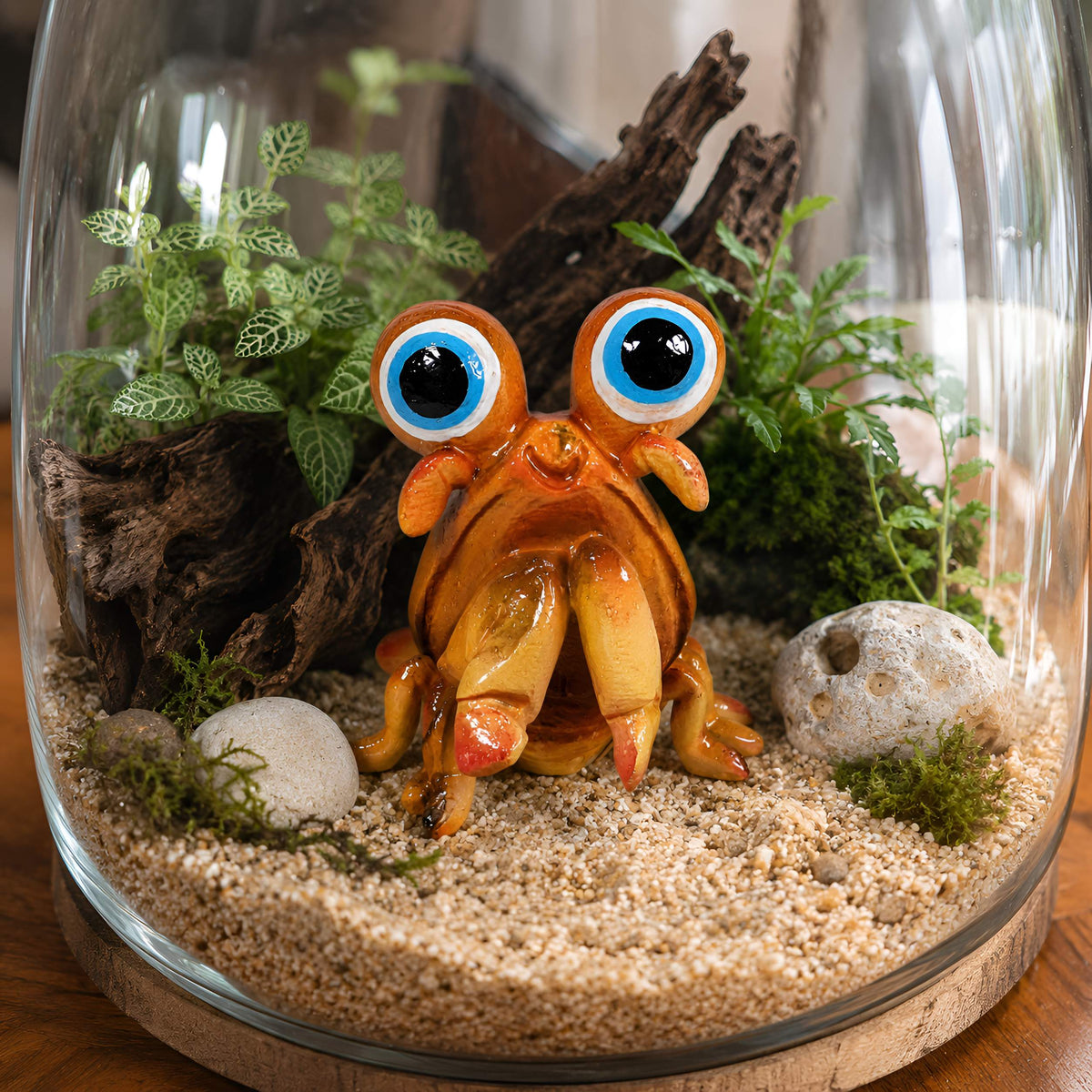 GlossiBande Garnele Figur glänzend Grün & Orange – maritime Deko innen & außen