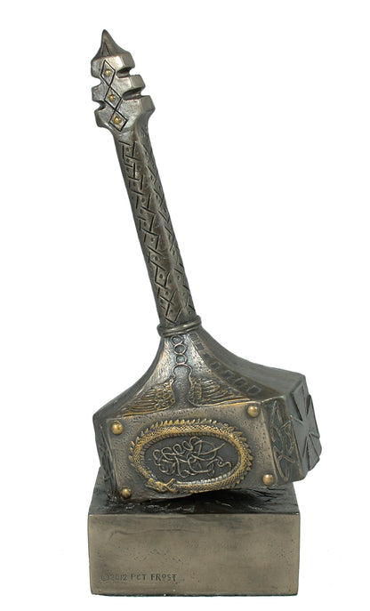 Mjölnir Thorshammer Dekofigur 26 cm – bronzierte Fantasy Skulptur
