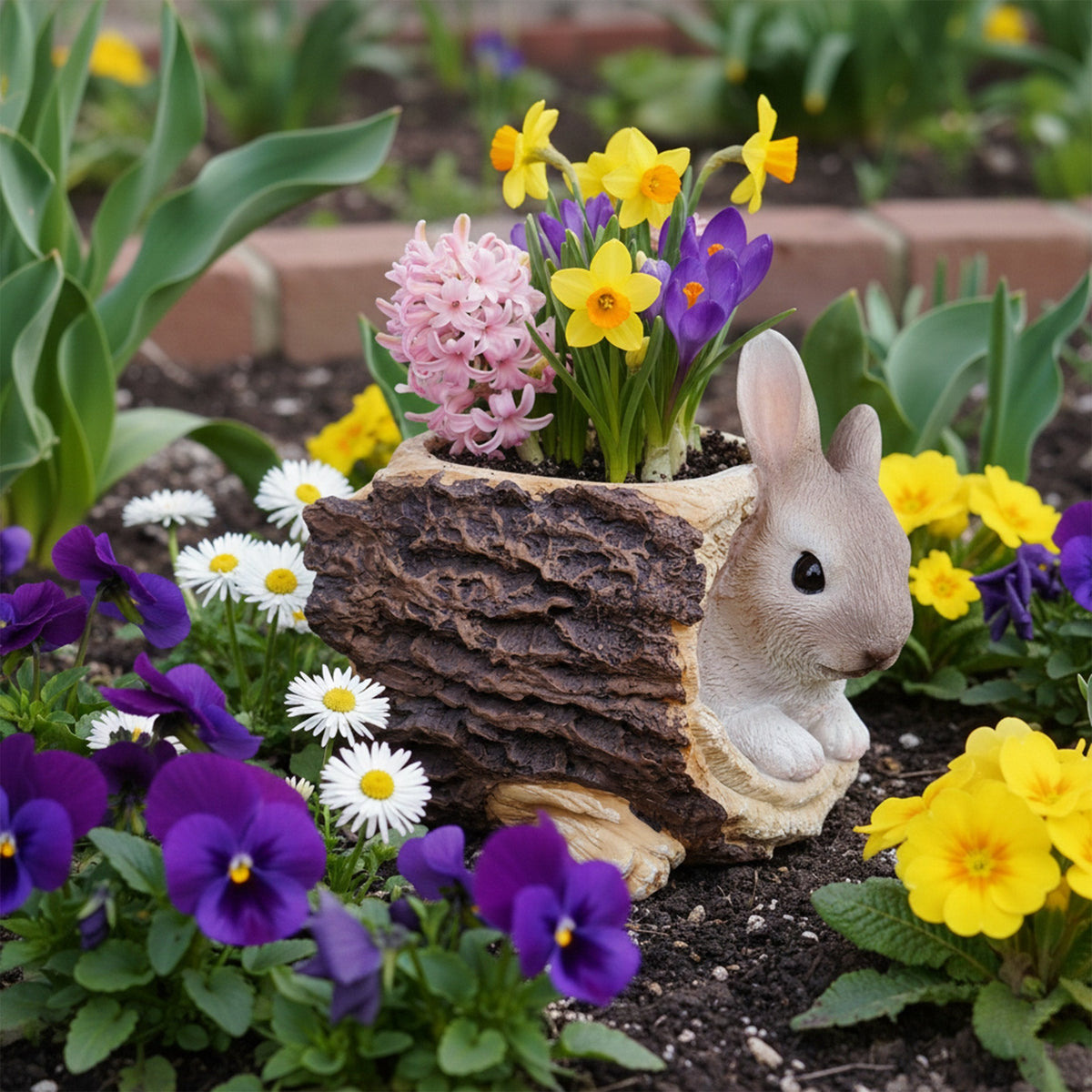 Hasen-Pflanztopf Figur aus Polyresin – Osterdeko für Haus & Garten