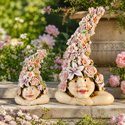 Romantisches Blumenkind – Dekofigur für den Garten in 2 Größen