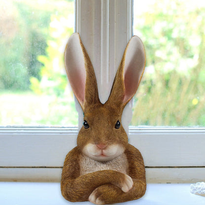 Osterhasen Büste Hasen Figur Hase "Theo abwartend" große Osterhasen Deko