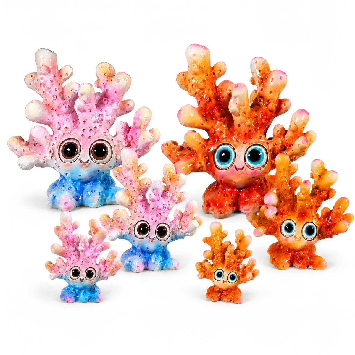 Glänzende Korallenfigur GlossiBande in Blau-Rosa oder Orange, 3 Größen