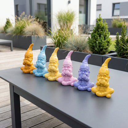 Gartenzwerg nichts sagen -GartenPoser- Zwerg Deko in Pastell Hochglanz 2 Größen 6 Farben (MutePoser)
