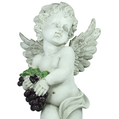 Engel Dekofigur für den Garten & Grab – schwarze Trauben, 45 cm