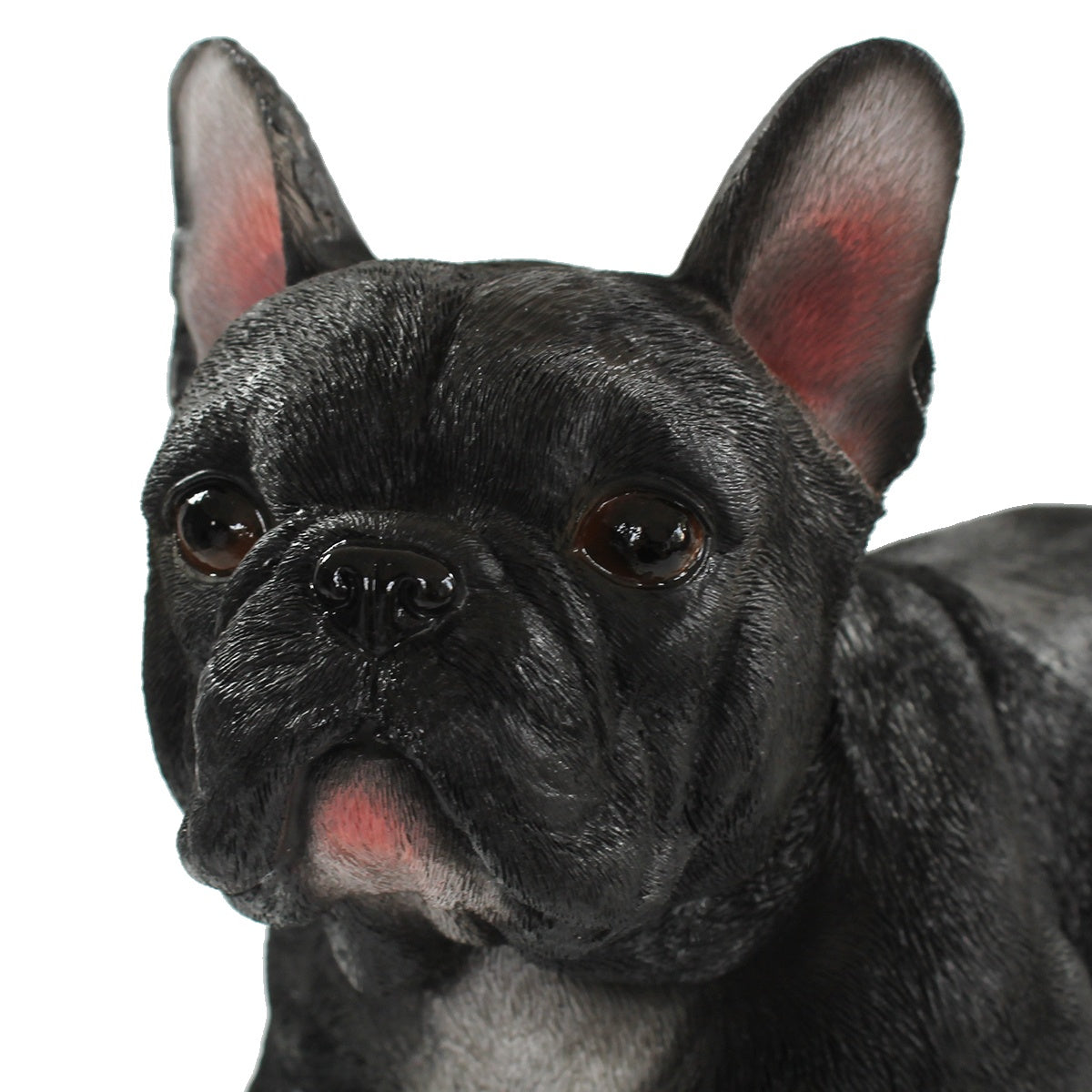 Hunde Figur Französische Bulldogge Figur stehend schwarz lebensechte Hundefigur