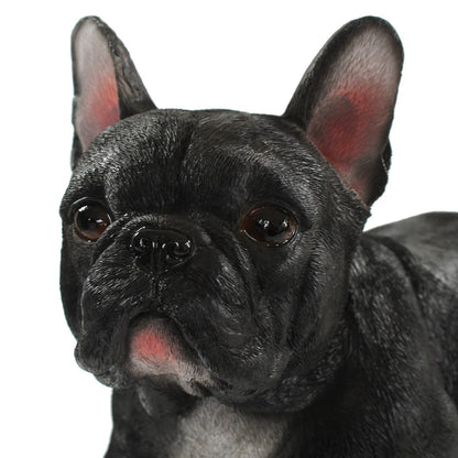 Hunde Figur Französische Bulldogge Figur stehend schwarz lebensechte Hundefigur