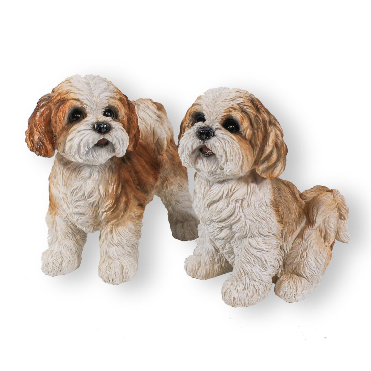 Hunde Figur Shih Tzu Welpe sitzend Hund Tierfigur Hundefigur