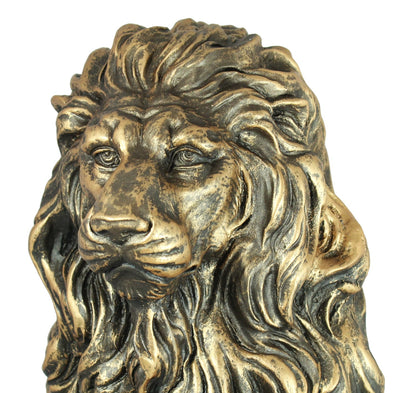 Löwe Figur Gartenfigur Löwe Löwenfigur für den Garten in bronze Optik