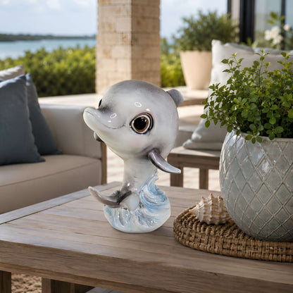 Delfin Dekofigur in Hochglanz – maritime Figur in 2 Größen