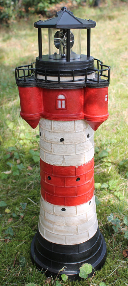 Leuchtturm Roter Sand Solar 50 cm Solarbetrieben Maritime Dekoration mit LED Beleuchtung