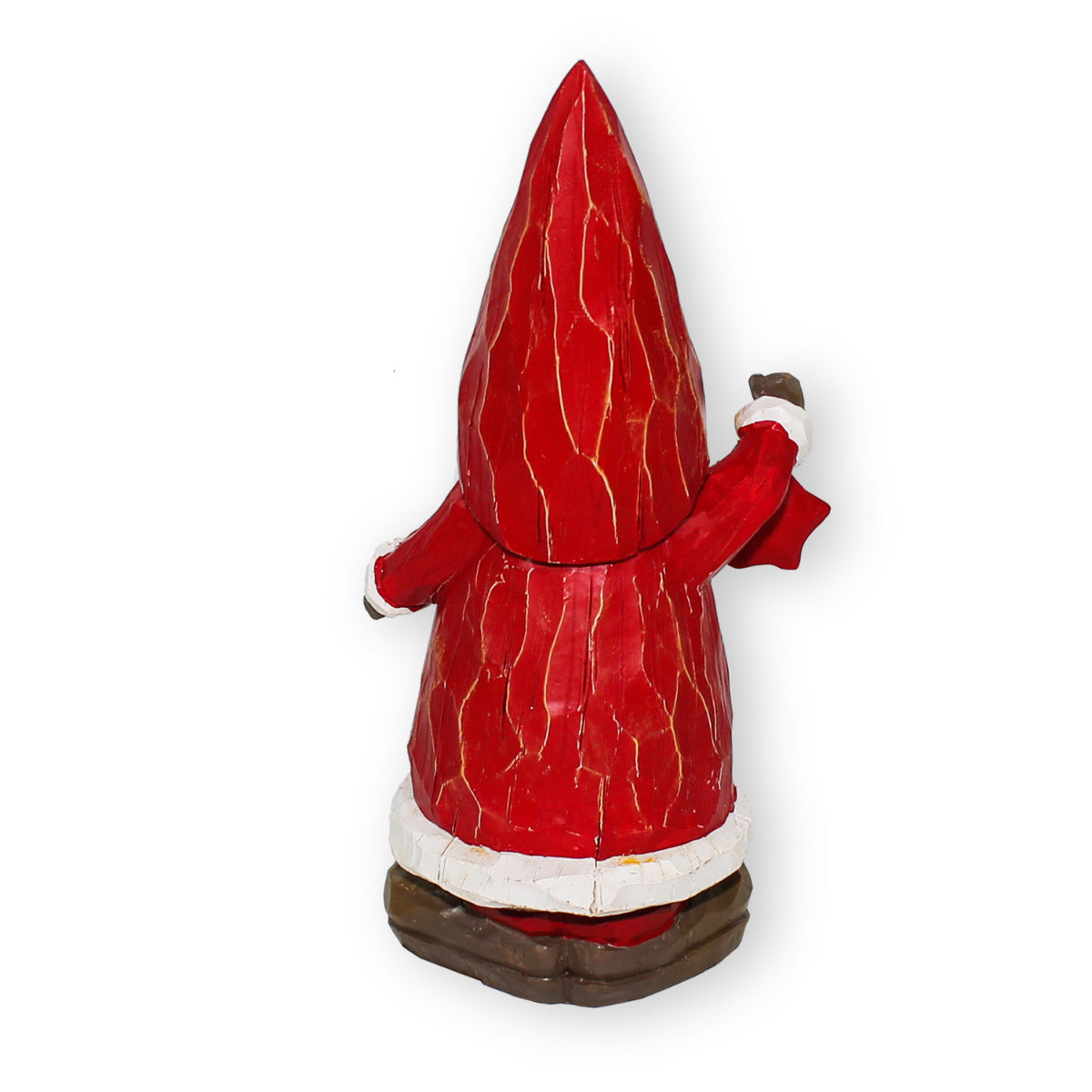 Weihnachtsmann Figur mit Stern in Holz-Optik Fensterdeko Weihnachten 21cm