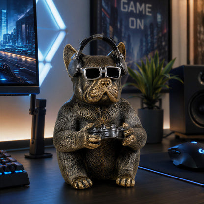 Urban Royals Gamer-Hund mit Controller & Kopfhörern – Dekofigur
