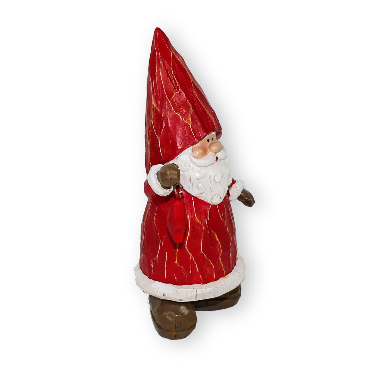 Weihnachtsmann Figur mit Stern in Holz-Optik Fensterdeko Weihnachten 21cm