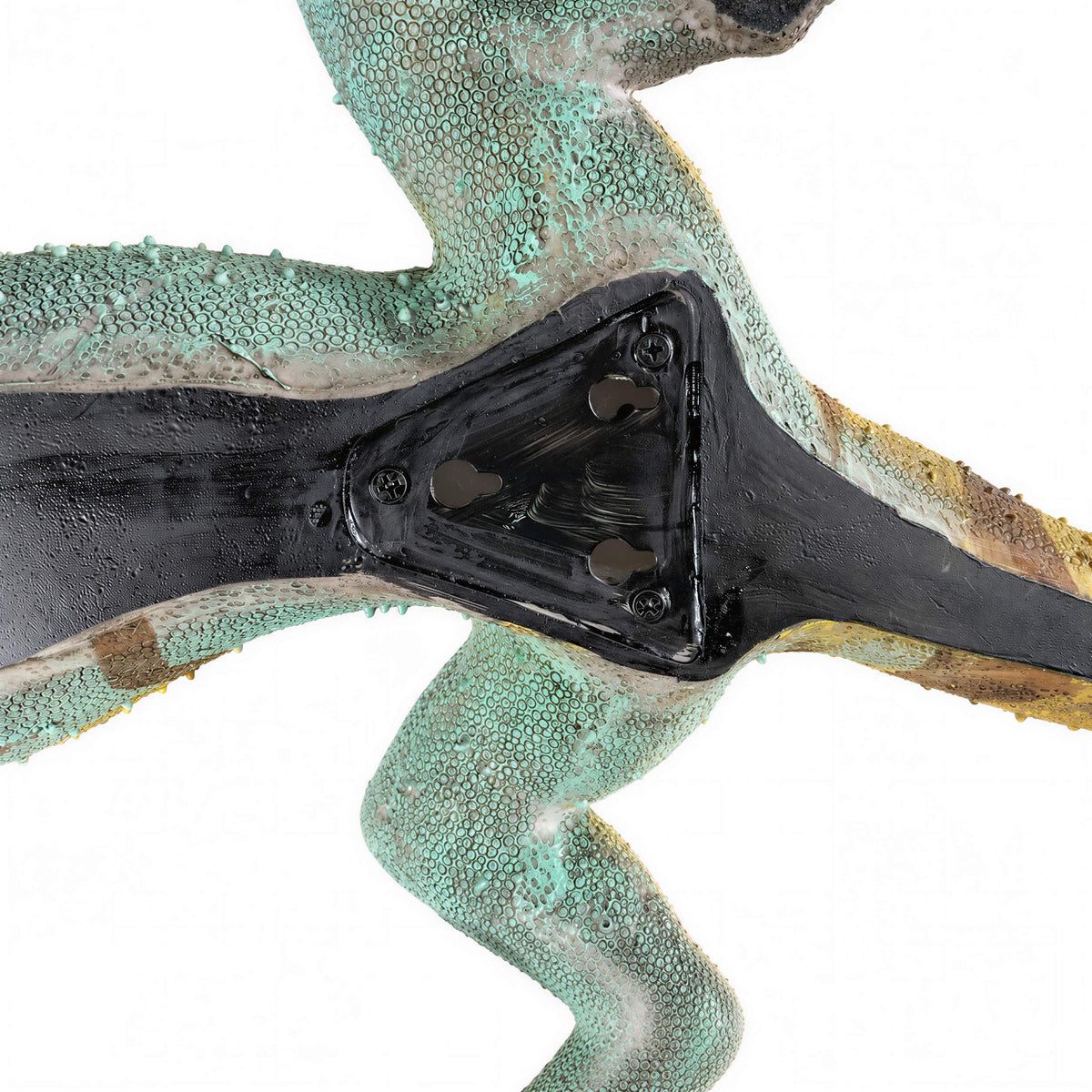 Große Deko-Echse, bunte Wandfigur zum Aufhängen für Haus & Garten, 94 cm
