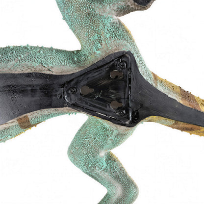 Große Deko-Echse, bunte Wandfigur zum Aufhängen für Haus & Garten, 94 cm