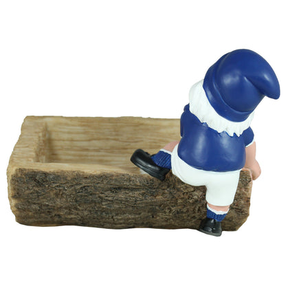 Blauer Gartenzwerg Dekofigur für den Garten – Fußballschale & Tränke