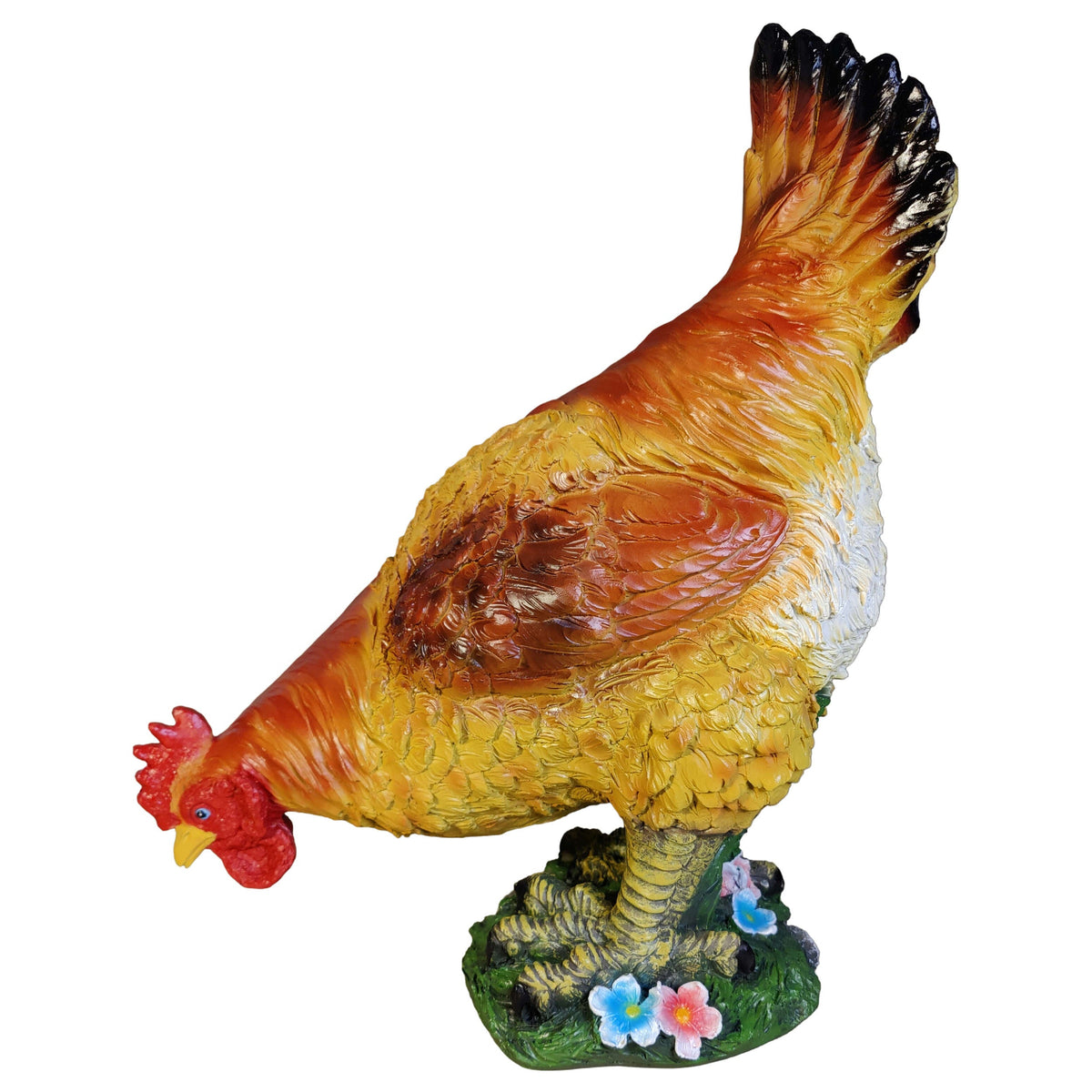 Großes Deko Huhn und Henne – lebensechte Gartenfigur, 55 cm