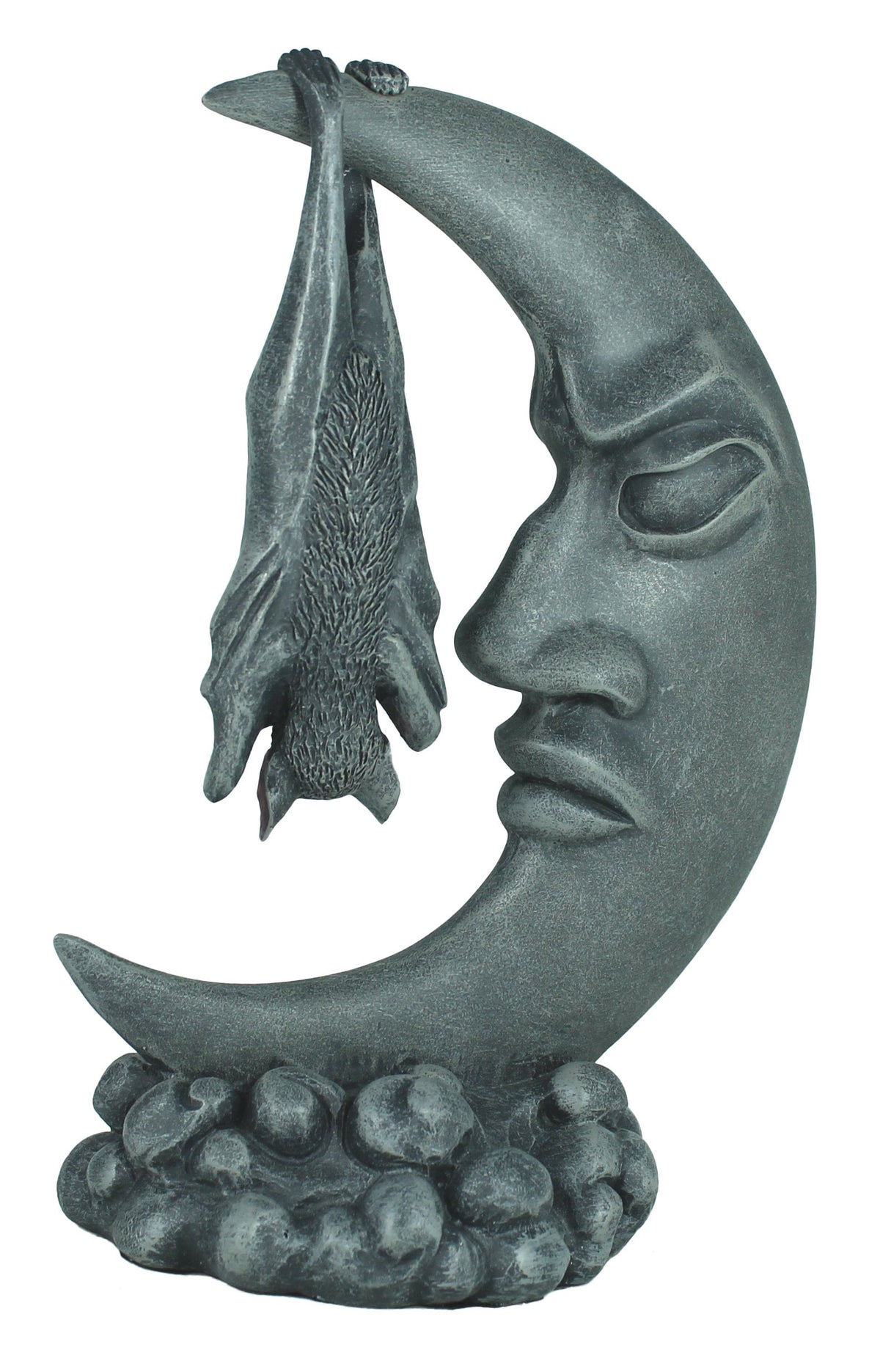 Fledermaus am Mond Dekofigur – mystische Gothic Wandfigur