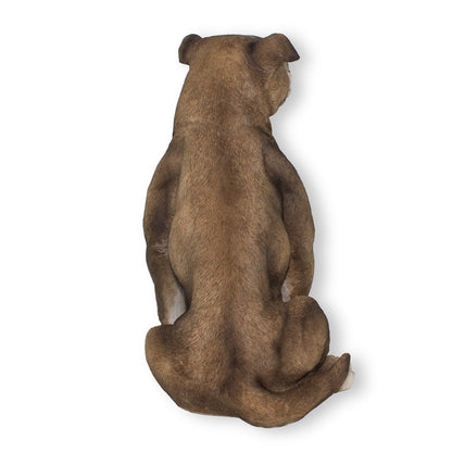Hunde Figur Bullterrier sitzend Hund Terrier Tierfigur Hundefigur