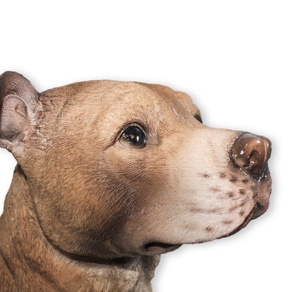 Hunde Figur Bullterrier sitzend Hund Terrier Tierfigur Hundefigur