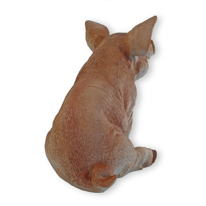 Schwein Figur sitzend Deko Schwein Garten Bauernhof Tierfigur Gartenfigur Schweinchen