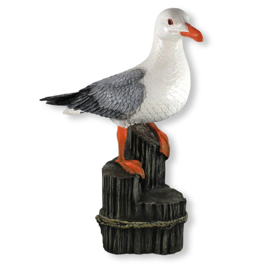 Möwe Dekofigur Möwe auf Poller Deko Möwe auf Poller Maritime Dekoration Gartenfigur Möwe
