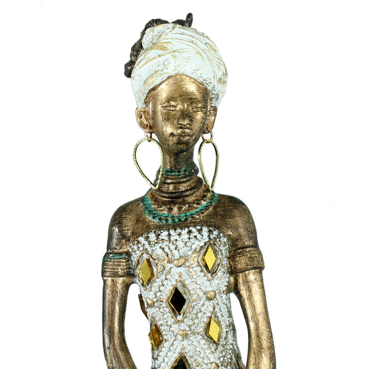 Afrikanische Frauen Dekofigur mit gefalteten Händen – Skulptur