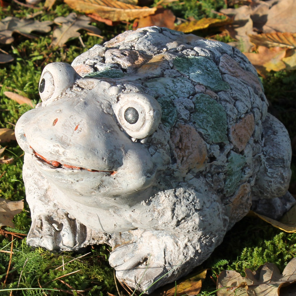 Frosch Dekofigur für den Garten in Steinoptik – Tierfigur
