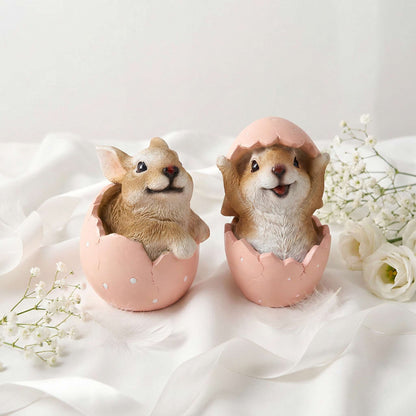 Hasenfigur im Ei als Deko Hase - Osterhase Figur für Osterdeko, Frühlingsdeko & Ostern zu Hause
