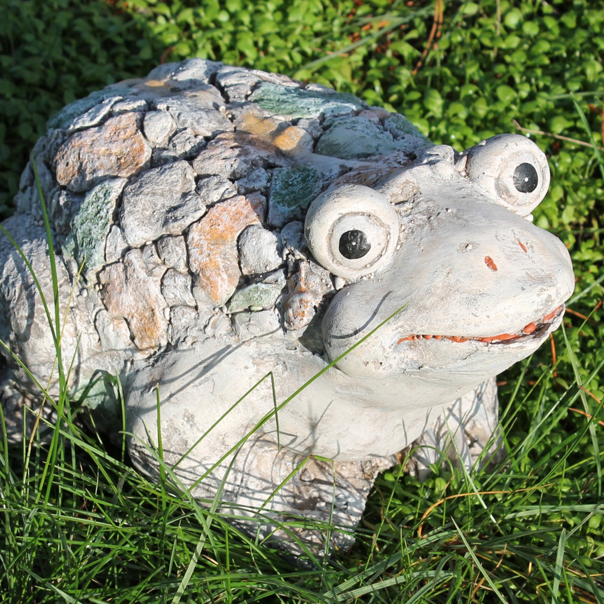 Frosch Dekofigur für den Garten in Steinoptik – Tierfigur