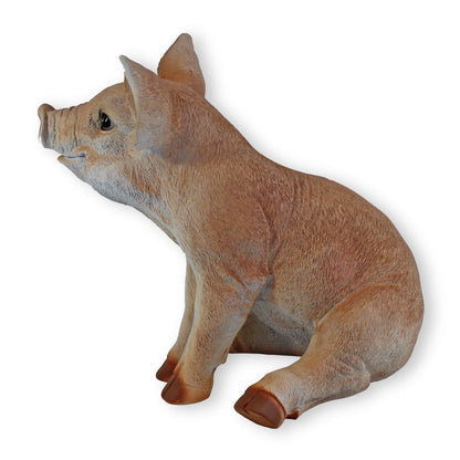 Schwein Figur sitzend Deko Schwein Garten Bauernhof Tierfigur Gartenfigur Schweinchen