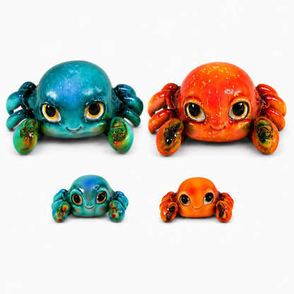 Glänzende Krabbenfigur GlossiBande Krabbe Figur glänzend – Deko in Blau oder Rot, 2 Größen