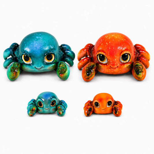 Glänzende Krabbenfigur GlossiBande Krabbe Figur glänzend – Deko in Blau oder Rot, 2 Größen